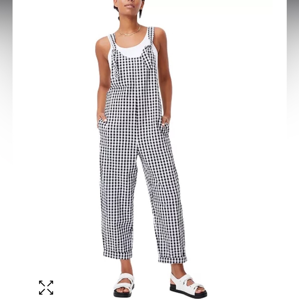Gingham Plaid Jumper Overalls